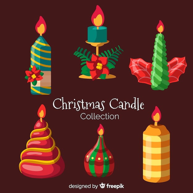 Free Vector christmas candle collection