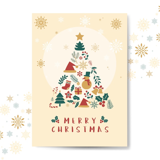 Free Vector christmas greeting card mockup vector