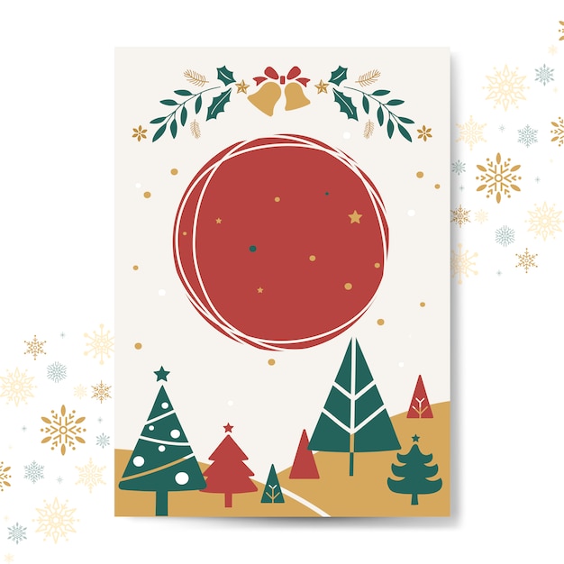 Free Vector christmas greeting card mockup vector