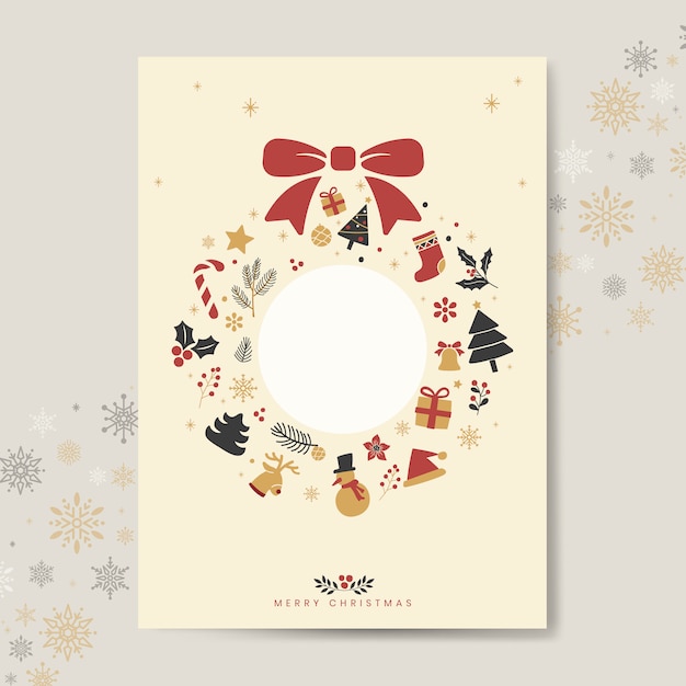 Free Vector christmas greeting card mockup vector
