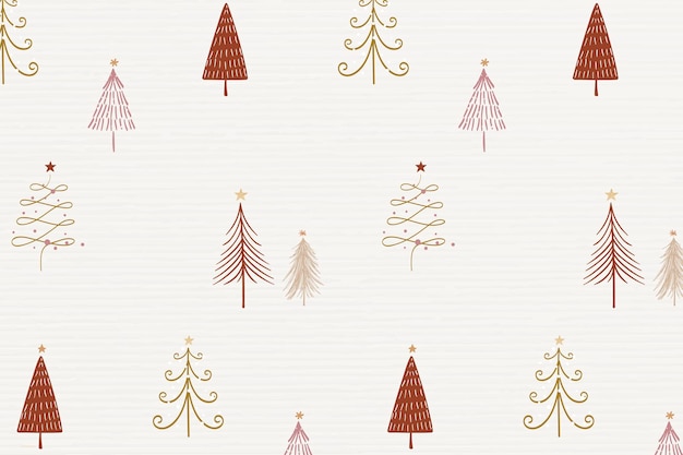 Free Vector christmas pattern background, cute winter doodle in cream color vector