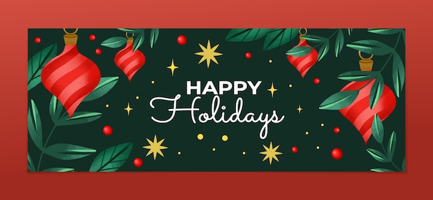 Free Vector christmas season celebration social media cover template