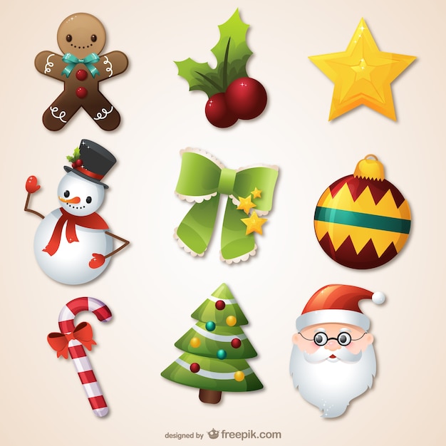 Free Vector christmas season pack