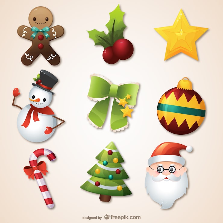 Free Vector christmas season pack