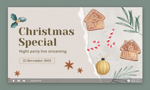 Free Vector christmas season youtube thumbnail