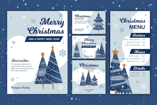 Free Vector christmas stationery collection
