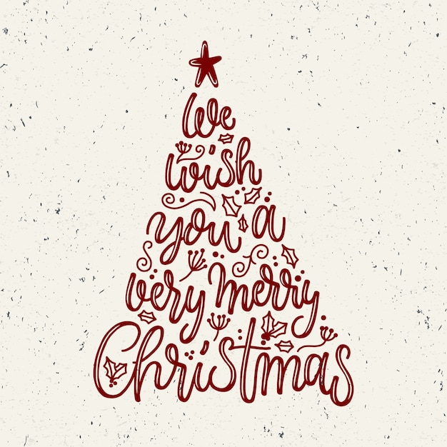Free Vector christmas tree concept with lettering