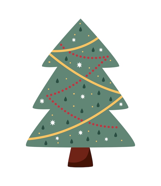 Free Vector christmas tree with decors