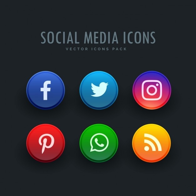Free Vector circular icons, social networks