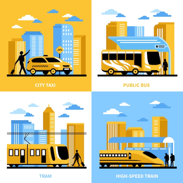 Free Vector city transportation design concept
