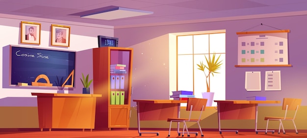 Free Vector classroom for math learning in school