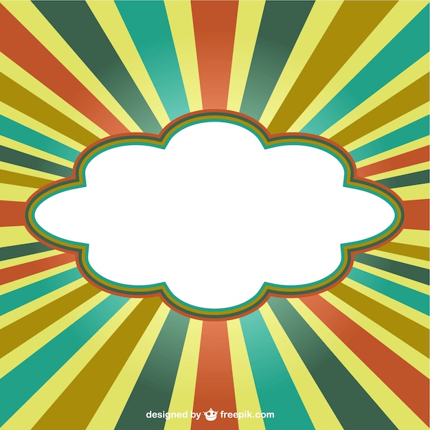 Free Vector cloud banner on retro background