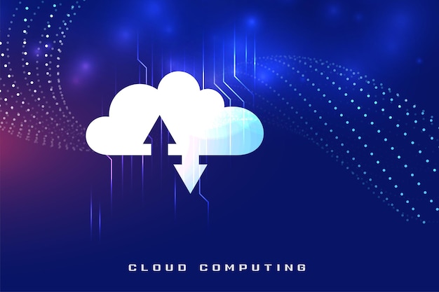 Free Vector cloud computing futuristic background for internet connectivity