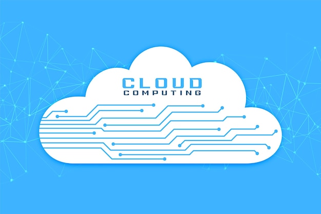 Free Vector cloud computing web circuit board background for data visualization