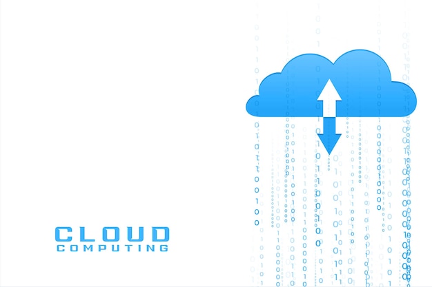 Free Vector cloud computing with data inflow and outflow binary codes