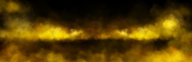 Free Vector cloud of yellow smoke on black background