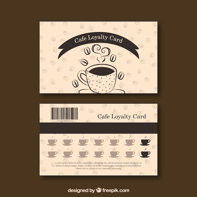 Free Vector coffee loyalty card template