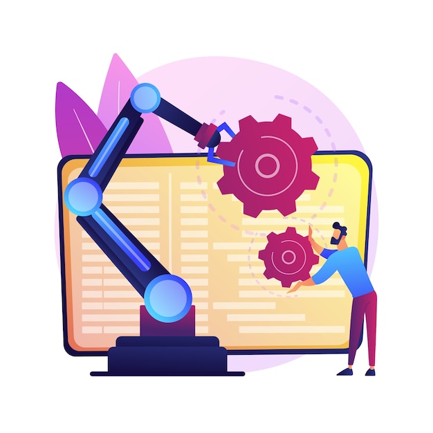 Free Vector collaborative robotics abstract concept  illustration. collaborative artificial intelligence, manufacturing robotics, cobot automatization, safe industry solutions .