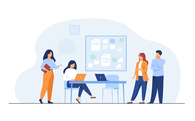 Free Vector colleagues working together on project