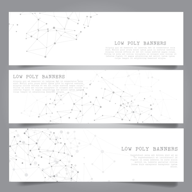 Free Vector collection of banners with low poly designs