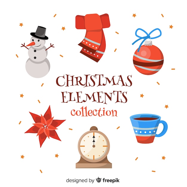 Free Vector collection of different christmas elements