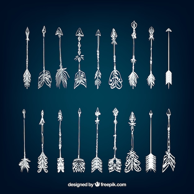 Free Vector collection of ethnic hand drawn arrows