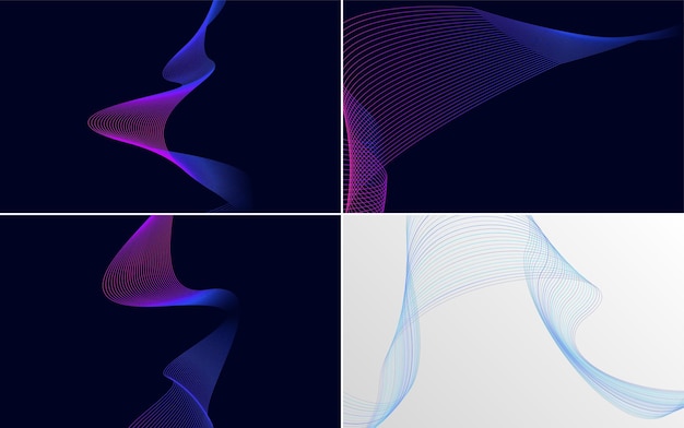 Free Vector collection of geometric minimal lines pattern set