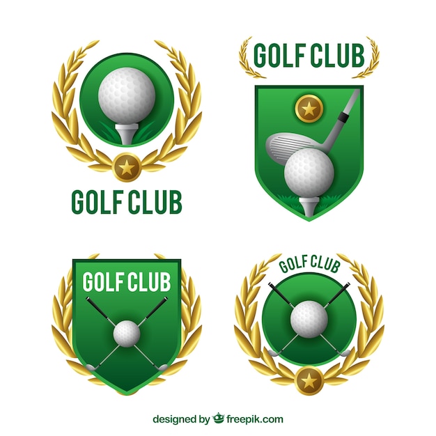 Free Vector collection of green golf labels