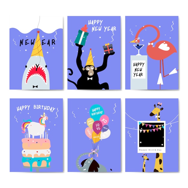 Free Vector collection of greeting cards vector