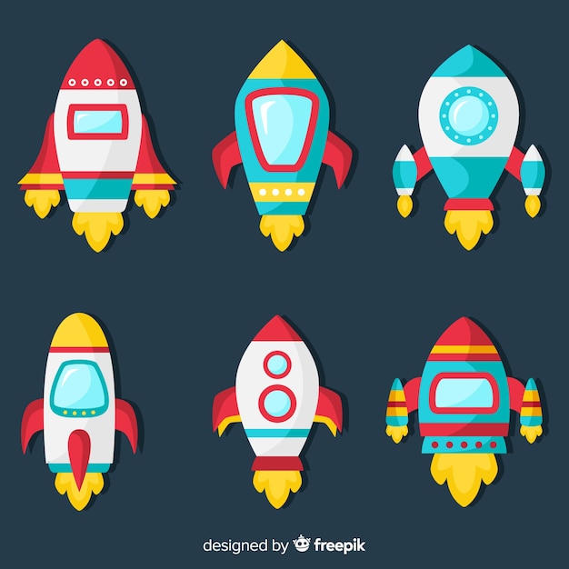 Free Vector collection of rockets