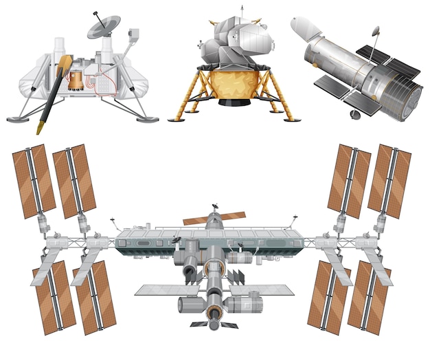 Free Vector collection of various satellites