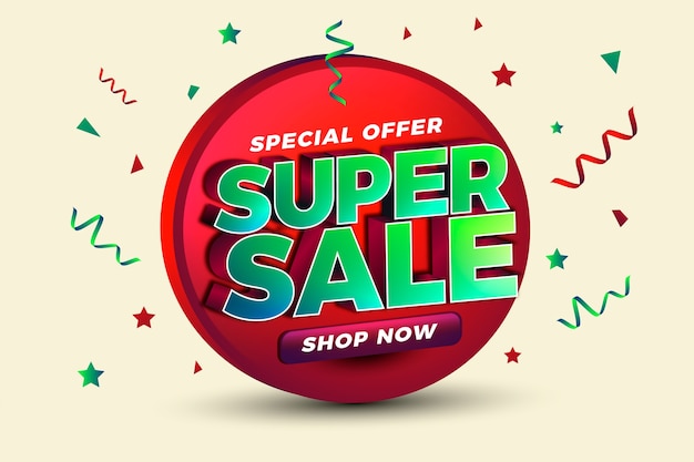 Free Vector colorful 3d sales background