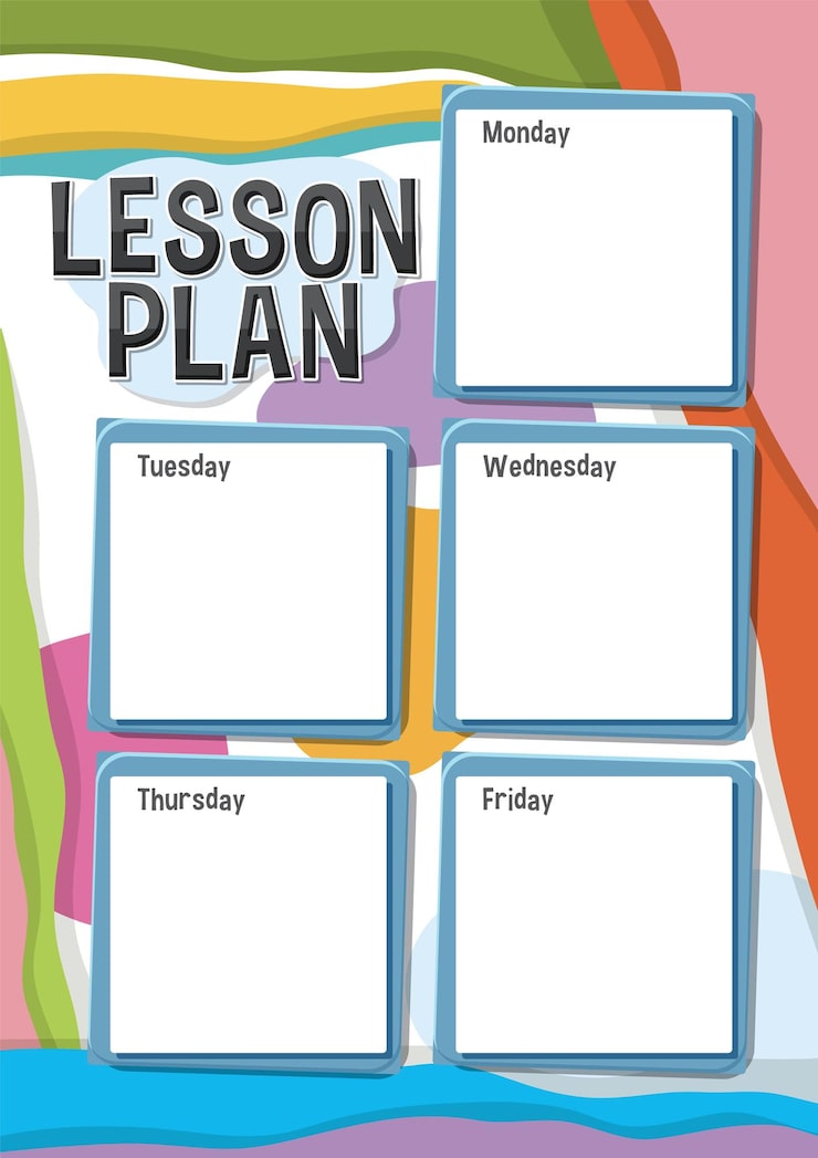 Free Vector colorful abstract background for lesson plan template