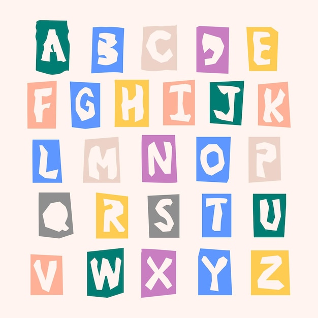 Free Vector colorful alphabet