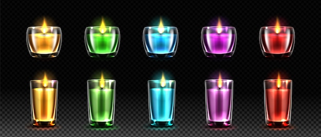 Free Vector colorful candles realistic illustration set