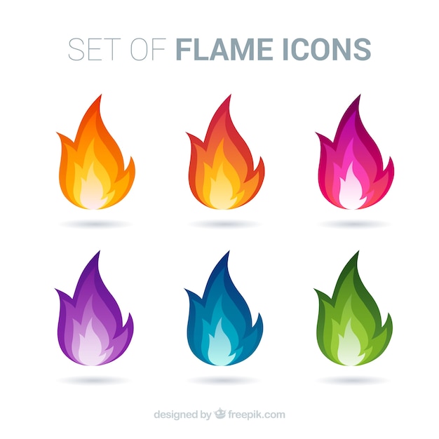 Free Vector colorful fire flame icons