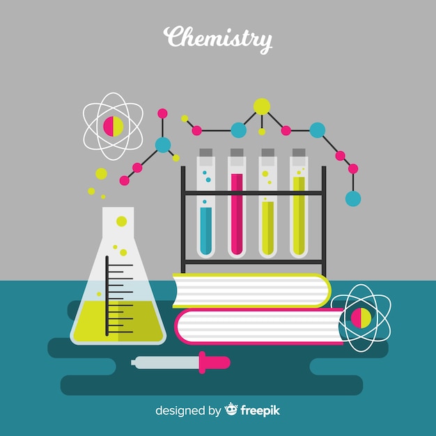 Free Vector colorful flat chemistry background