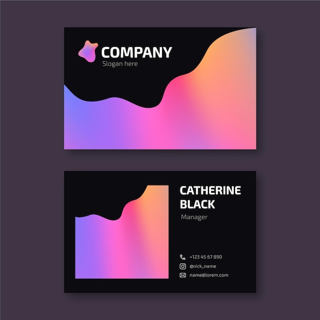 Free Vector colorful gradient business card template