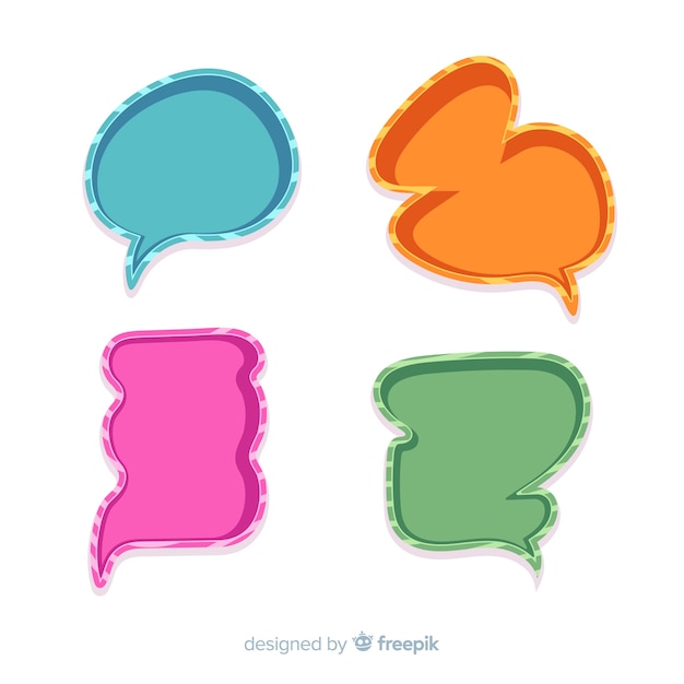 Free Vector colorful hand drawn speech balloons collection