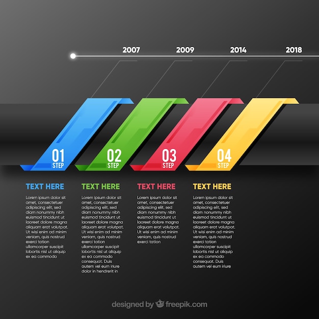 Free Vector colorful infographic steps in flat style