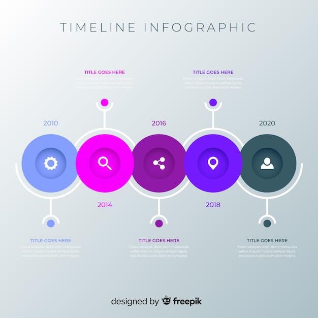 Free Vector colorful infographic timeline flat design