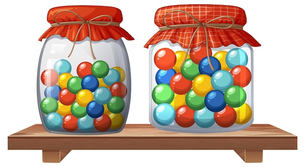 Free Vector colorful marbles in glass jars