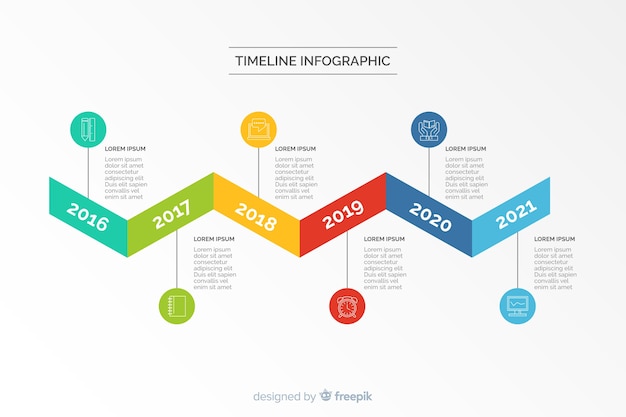 Free Vector colorful modern timeline infographic template