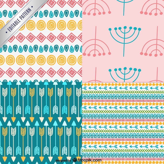 Free Vector colorful patterns pack