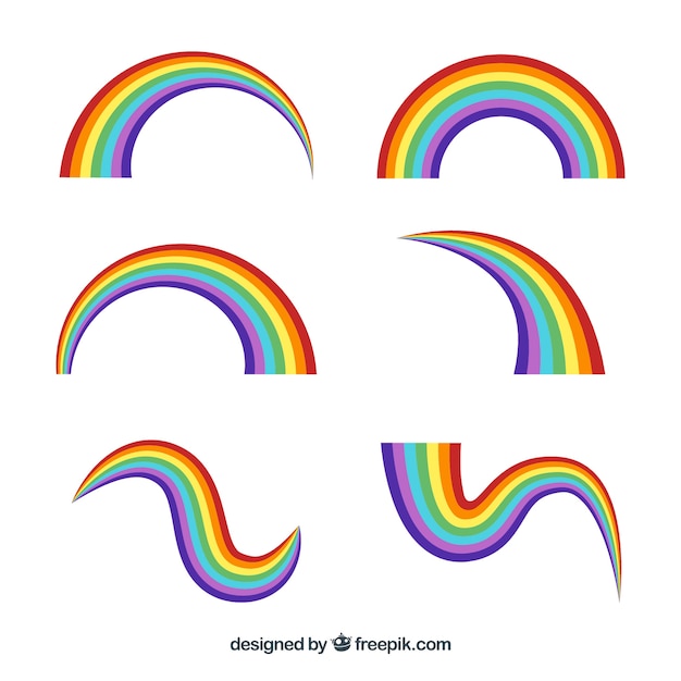 Free Vector colorful rainbow set 