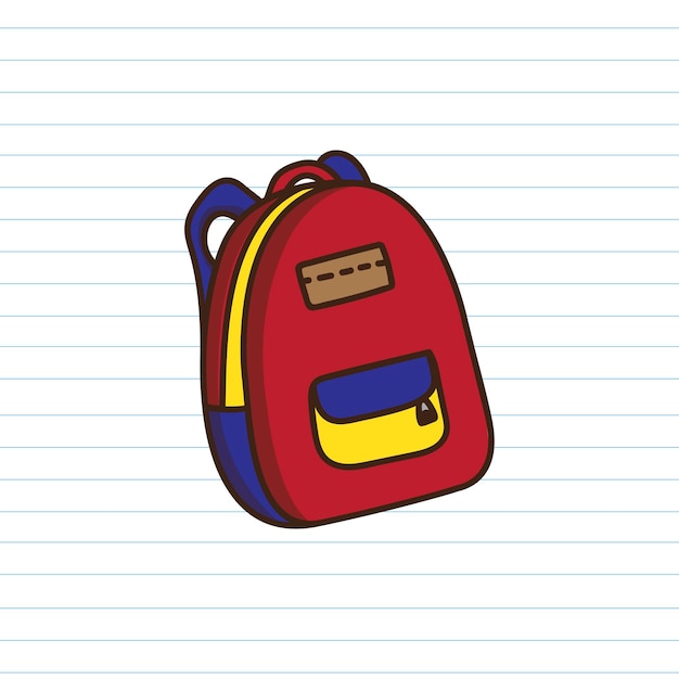 Free Vector colorful school backpack on a paper background vector
