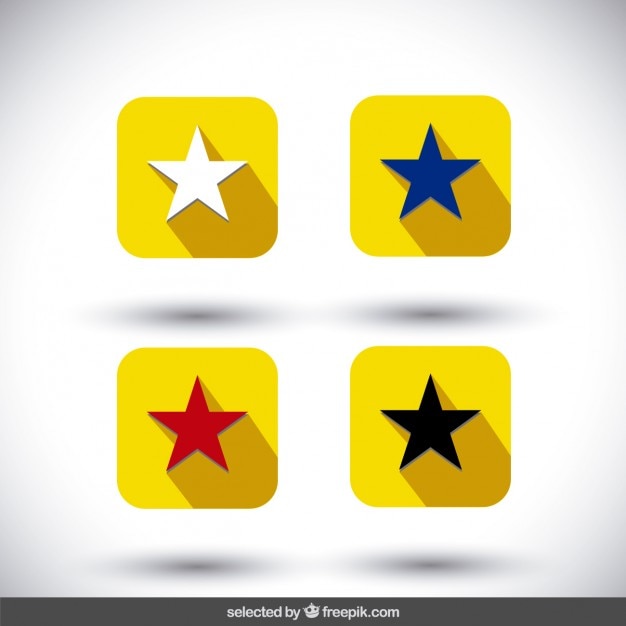 Free Vector colorful star icons collection