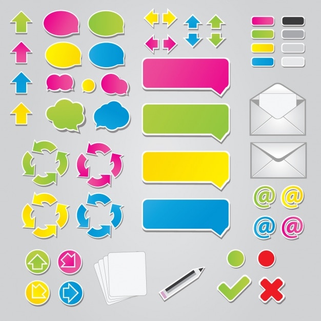 Free Vector coloured stickers collection