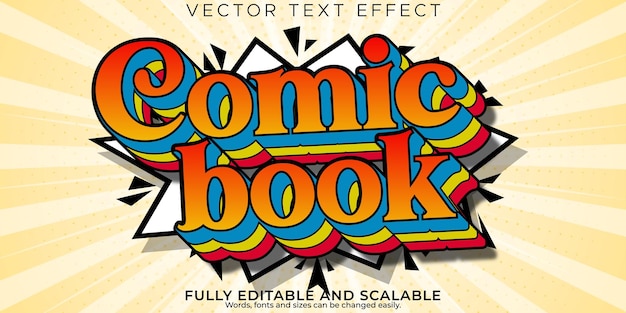 Free Vector comic book text effect editable cartoon and pop art text style