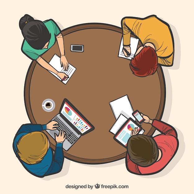 Free Vector concept about teamwork, roundtable